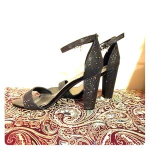 Black sparkle sandals
